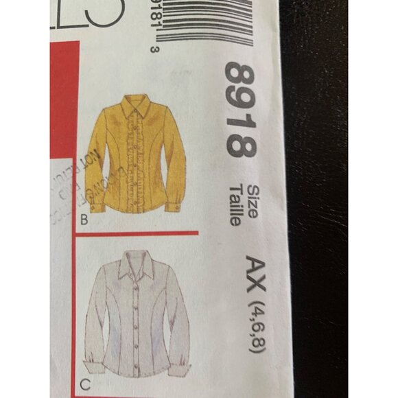 McCall's Misses Shirt Sewing Pattern Sz 4 - 6 8918 - Uncut - Picture 4 of 10